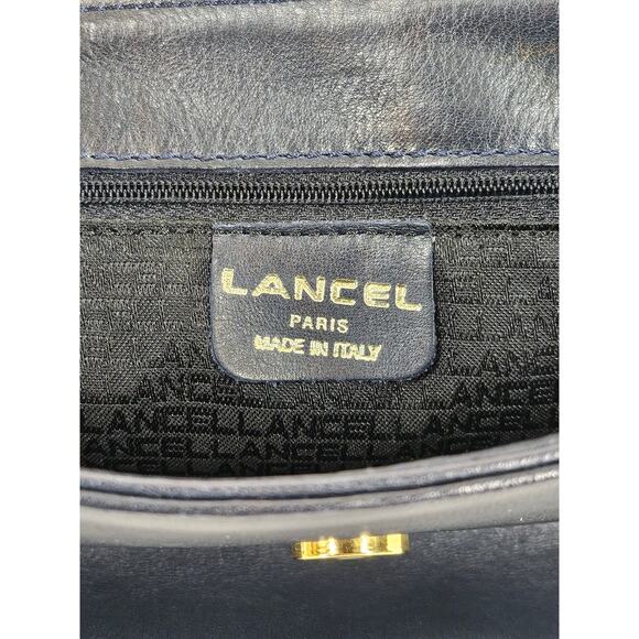 LANCEL VINTAGE BLACK LEATHER SHOULDER BAG – FRONT FLAP – MADE IN ITALY 10"x8"x4" - Picture 11 of 16